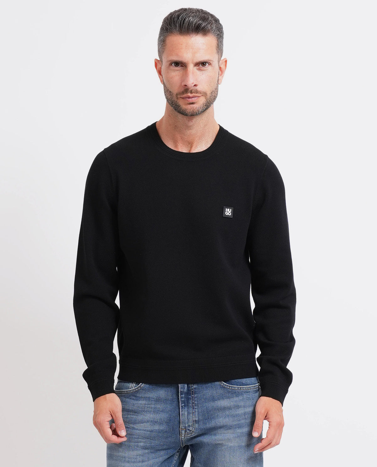 Maglione uomo Hugo con logo scomposto 