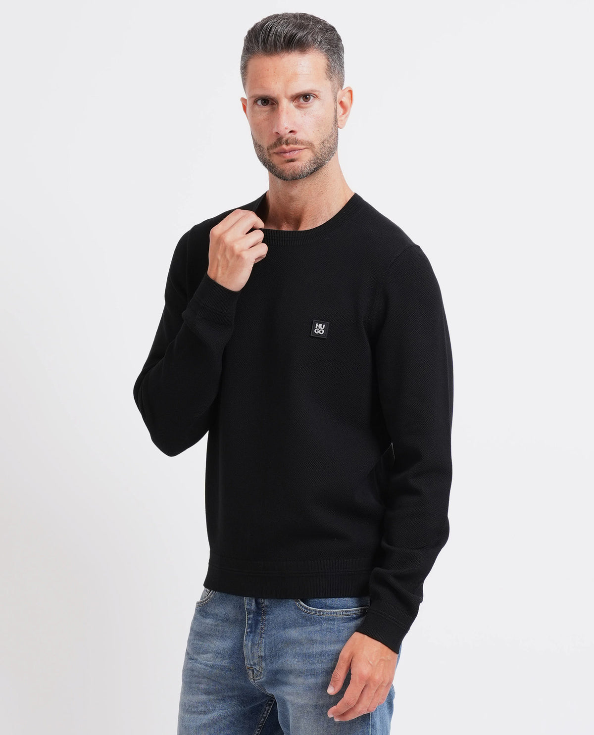 Maglione uomo Hugo con logo scomposto 
