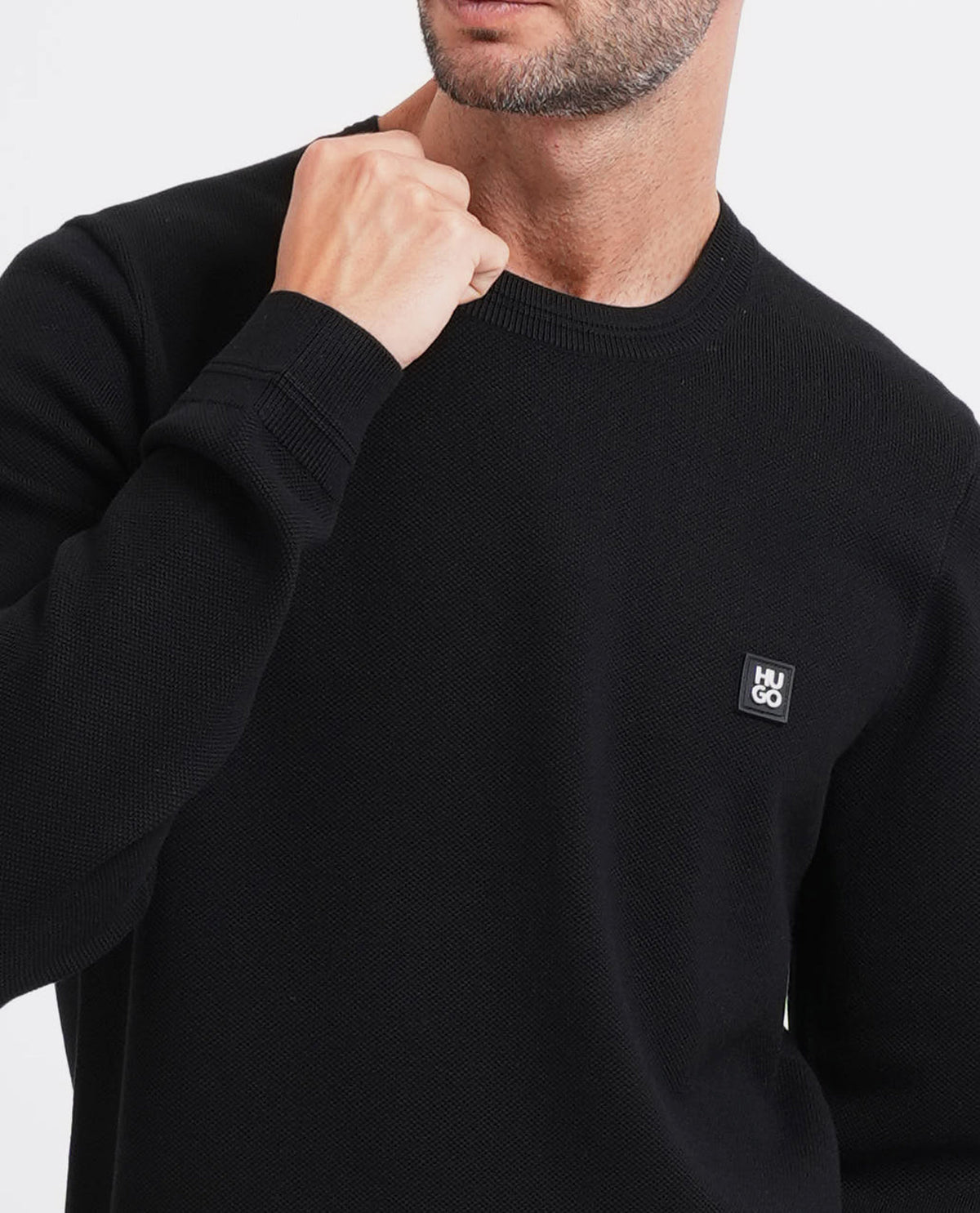 Maglione uomo Hugo con logo scomposto 