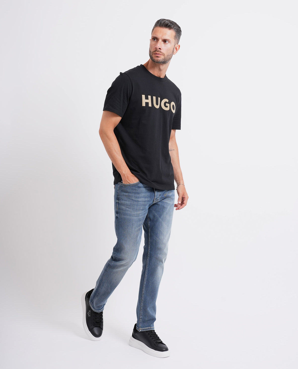 T-shirt con logo in rilievo Hugo uomo 