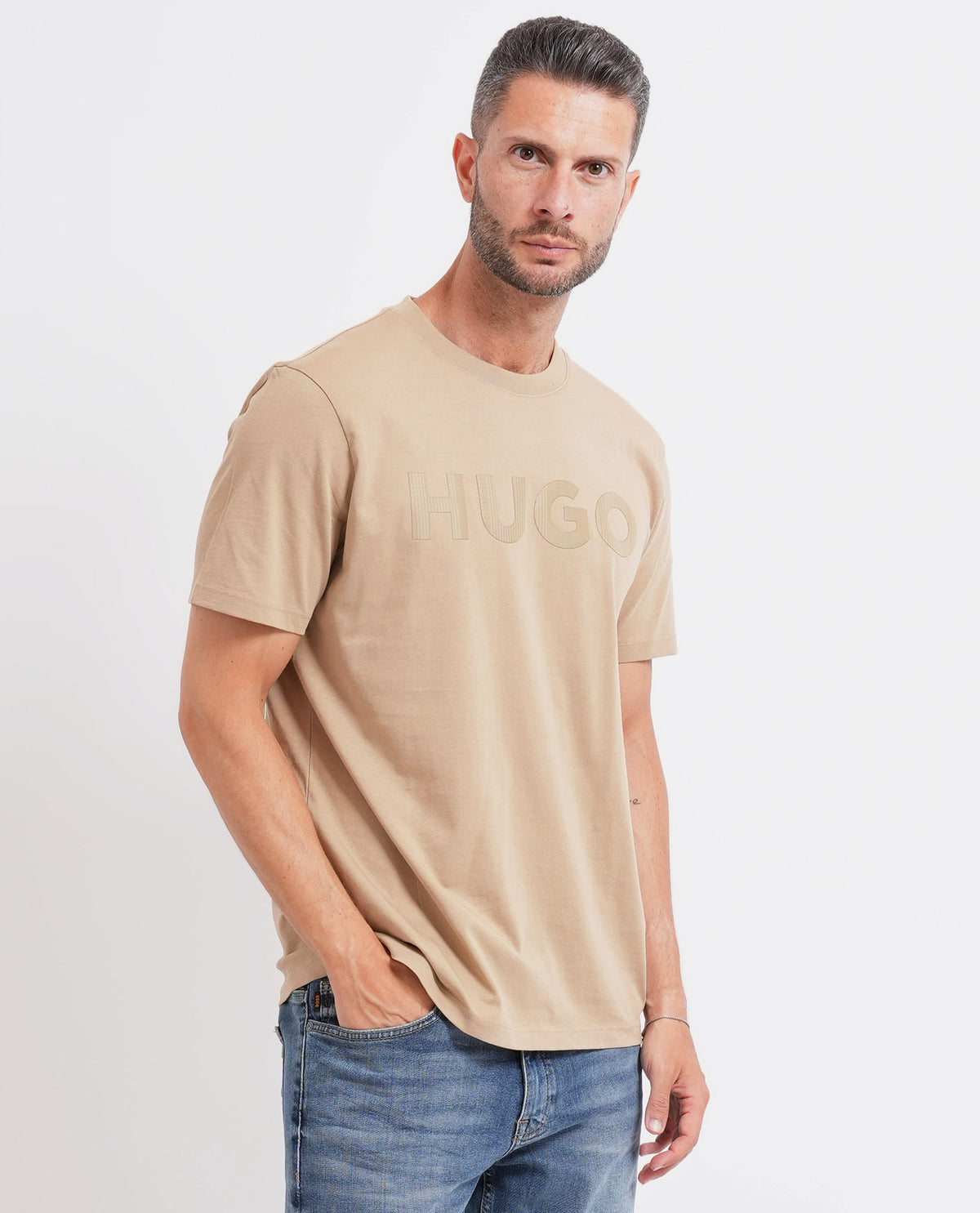 T-shirt con logo in rilievo Hugo uomo 
