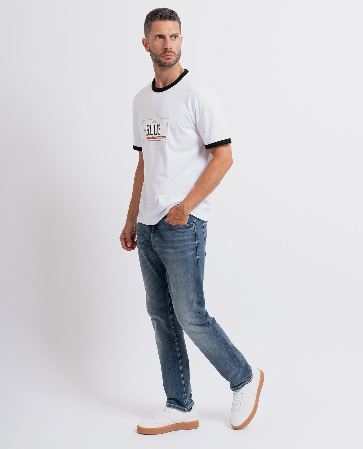 T-shirt uomo Hugo con orli a contrasto 