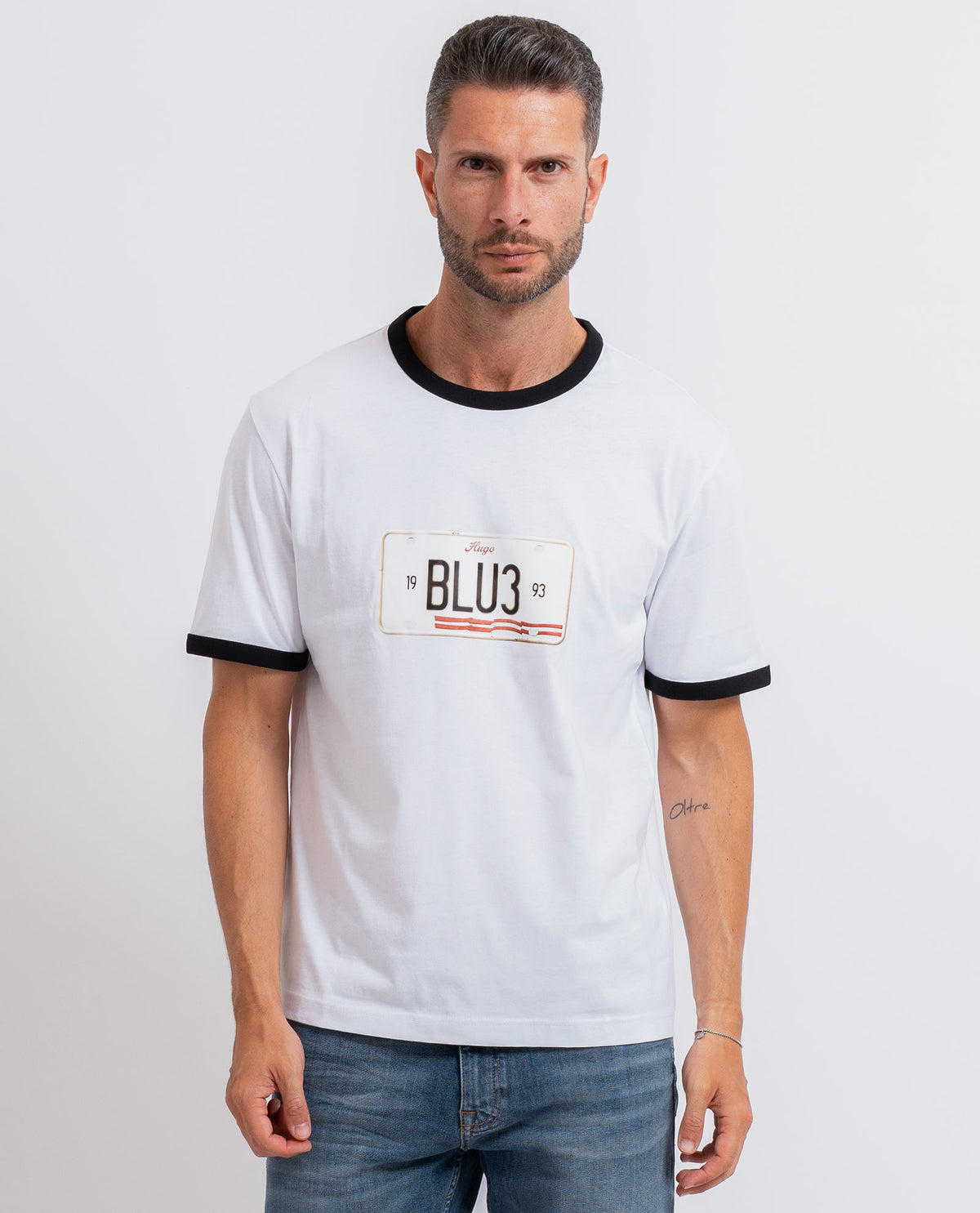 T-shirt uomo Hugo con orli a contrasto 