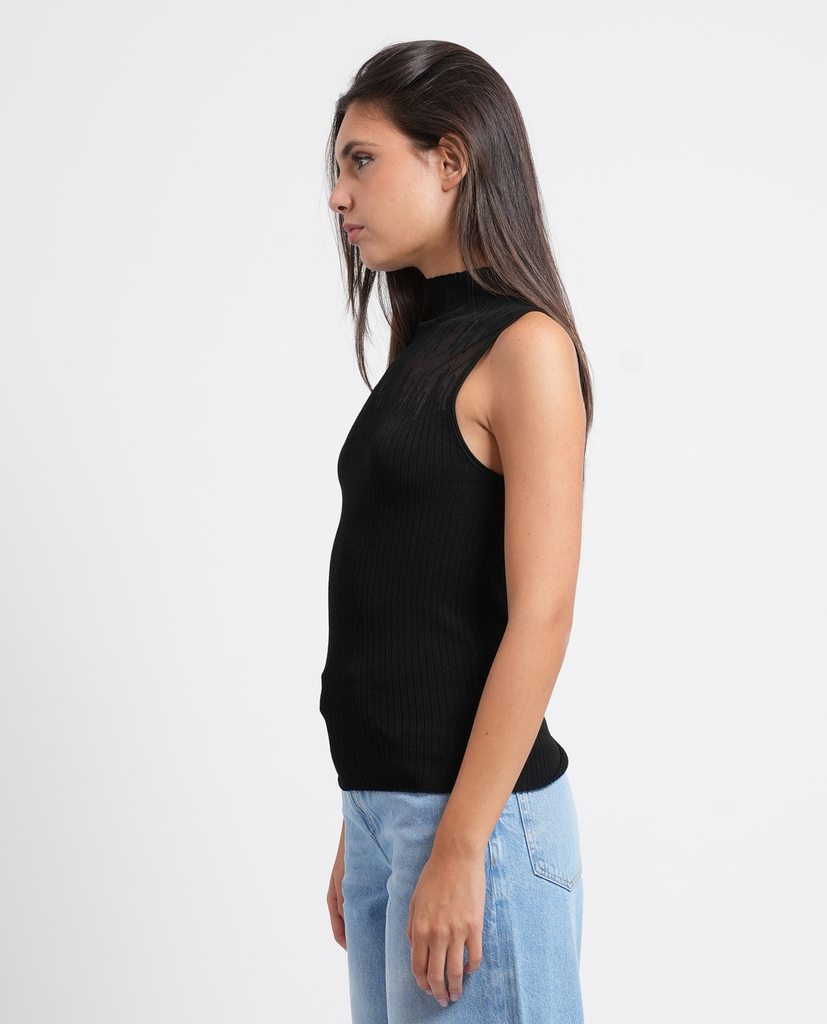Top donna Hugo in maglia con trasparenze 