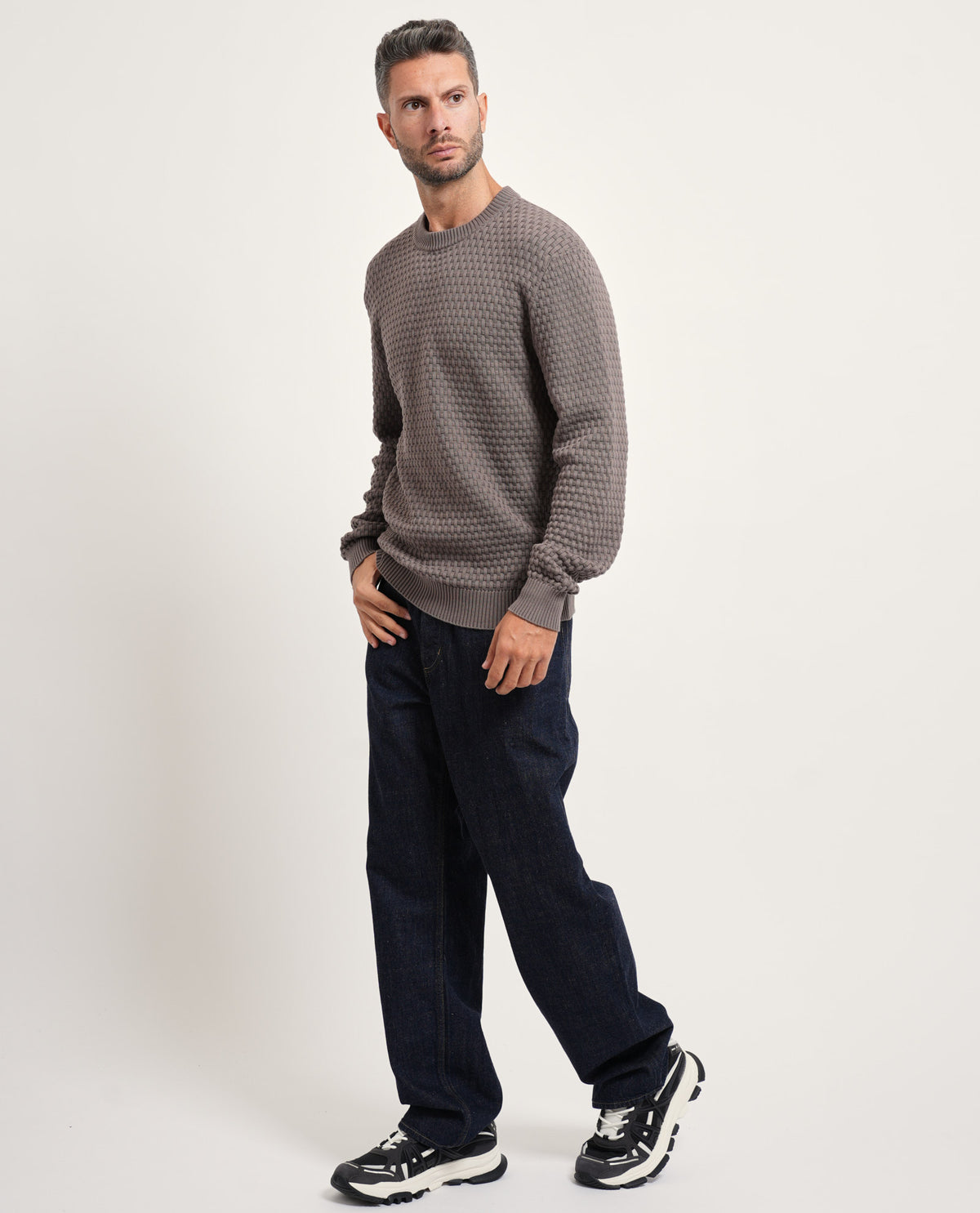 Jeans buggy fit Hugo uomo in denim scuro 