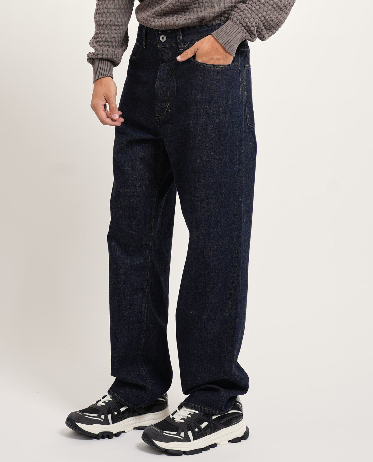 Jeans buggy fit Hugo uomo in denim scuro 