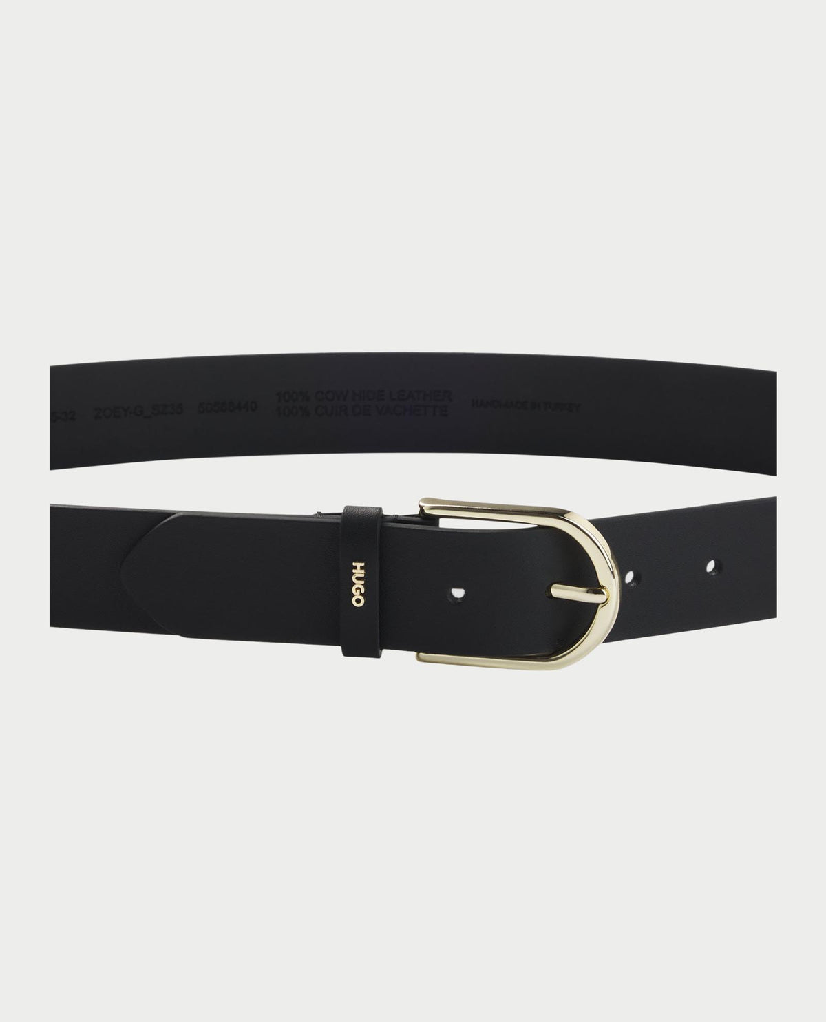 Cintura donna Hugo in pelle con dettagli dorati 