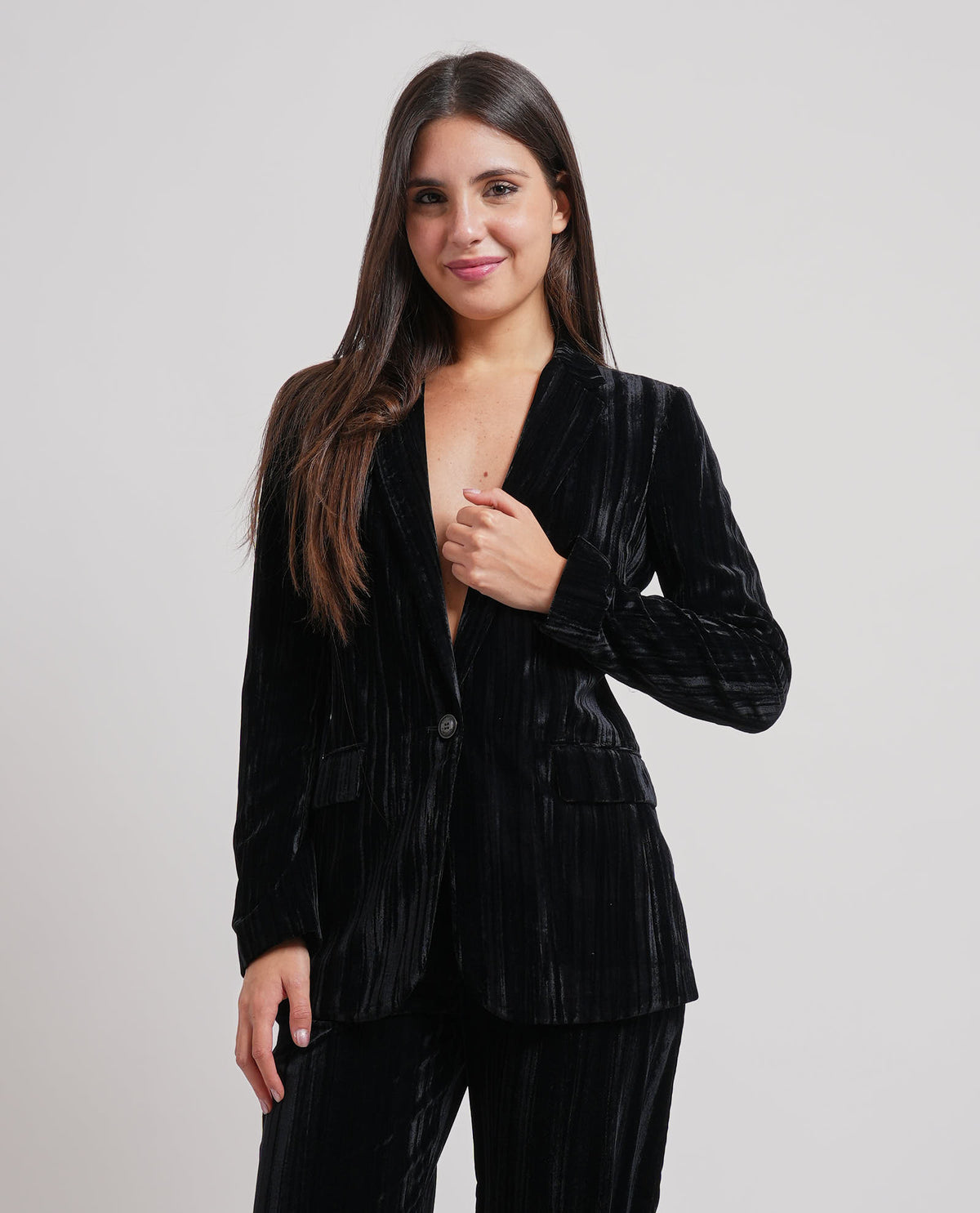 Giacca monopetto donna Hugo in velluto 