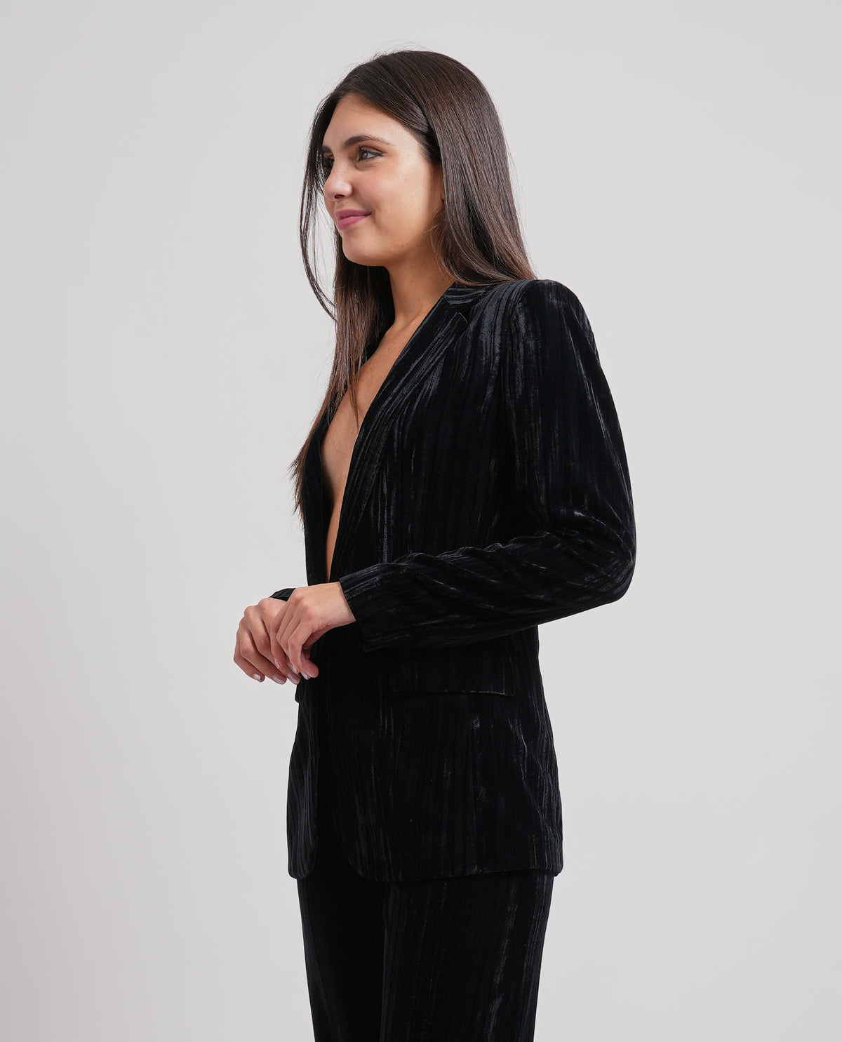 Giacca monopetto donna Hugo in velluto 