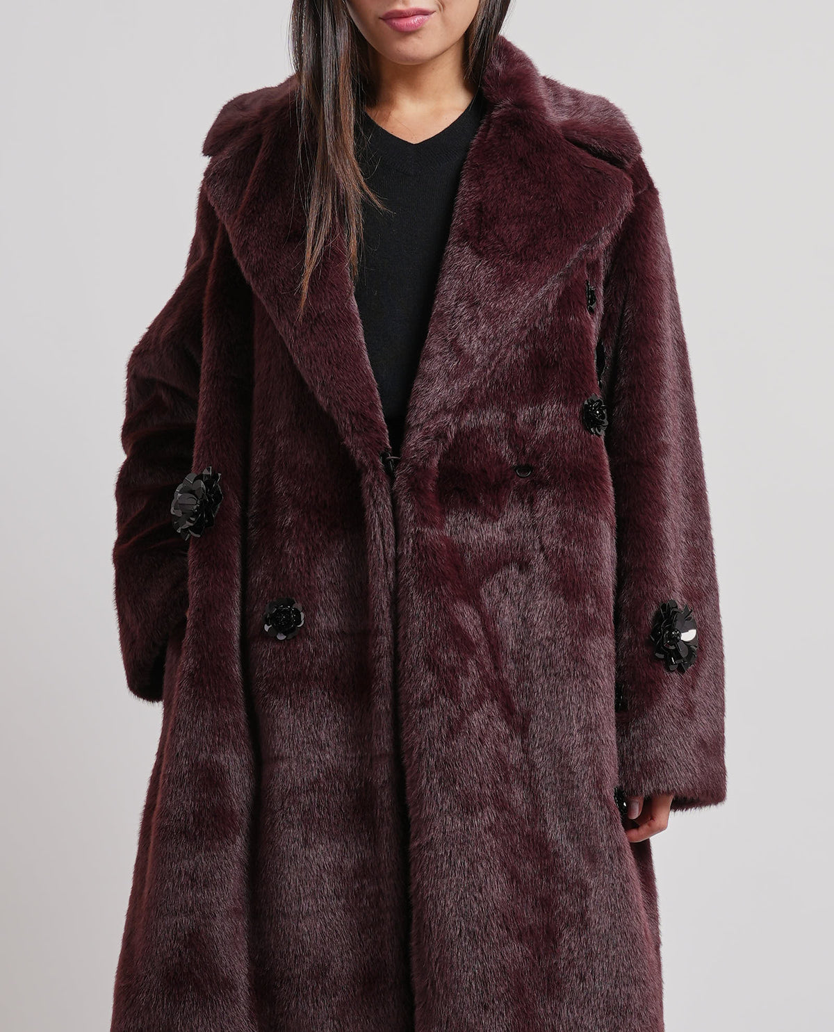 Cappotto donna oversize Hugo in pelleccia sintetica 
