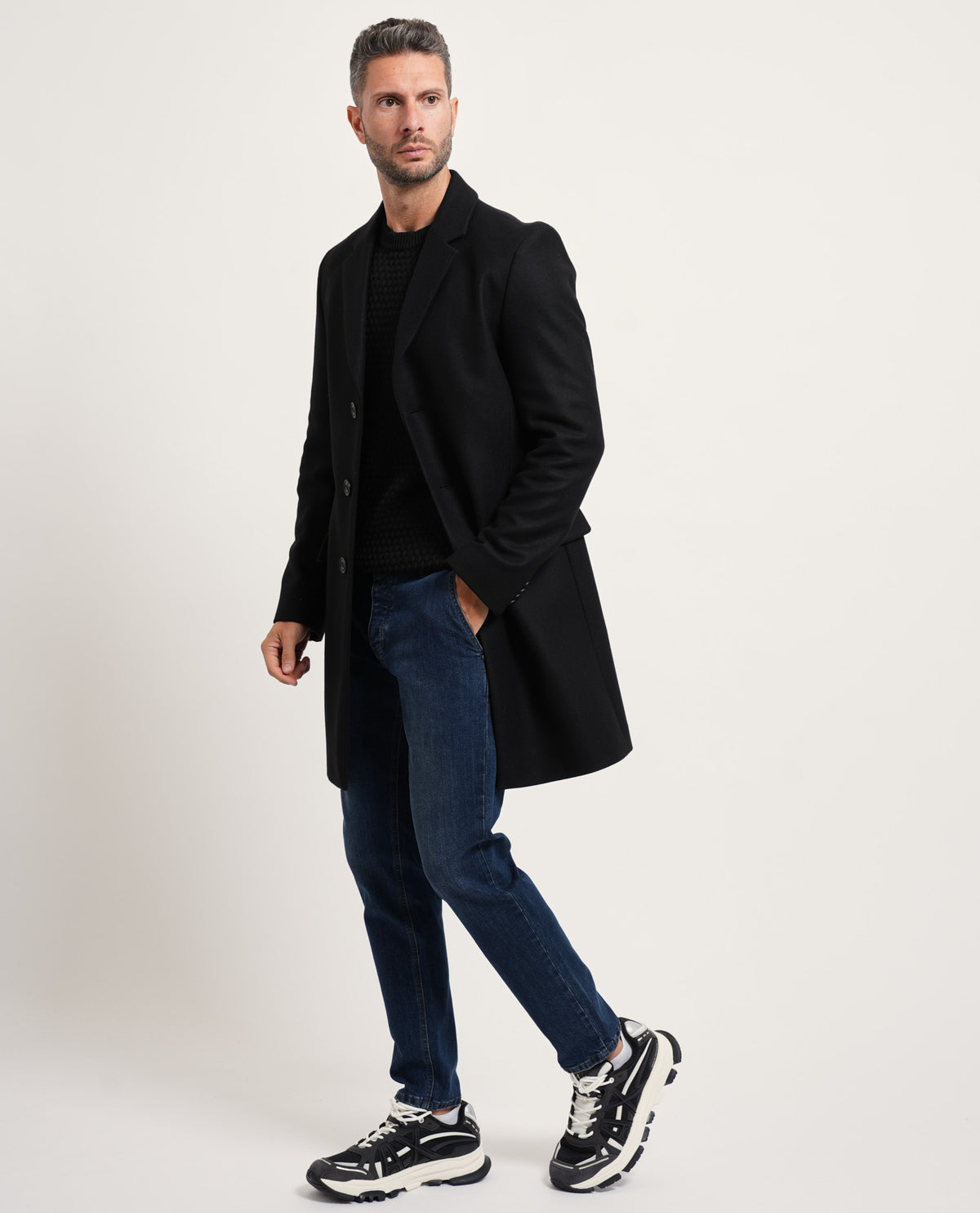 Cappotto lungo uomo Hugo in lana 
