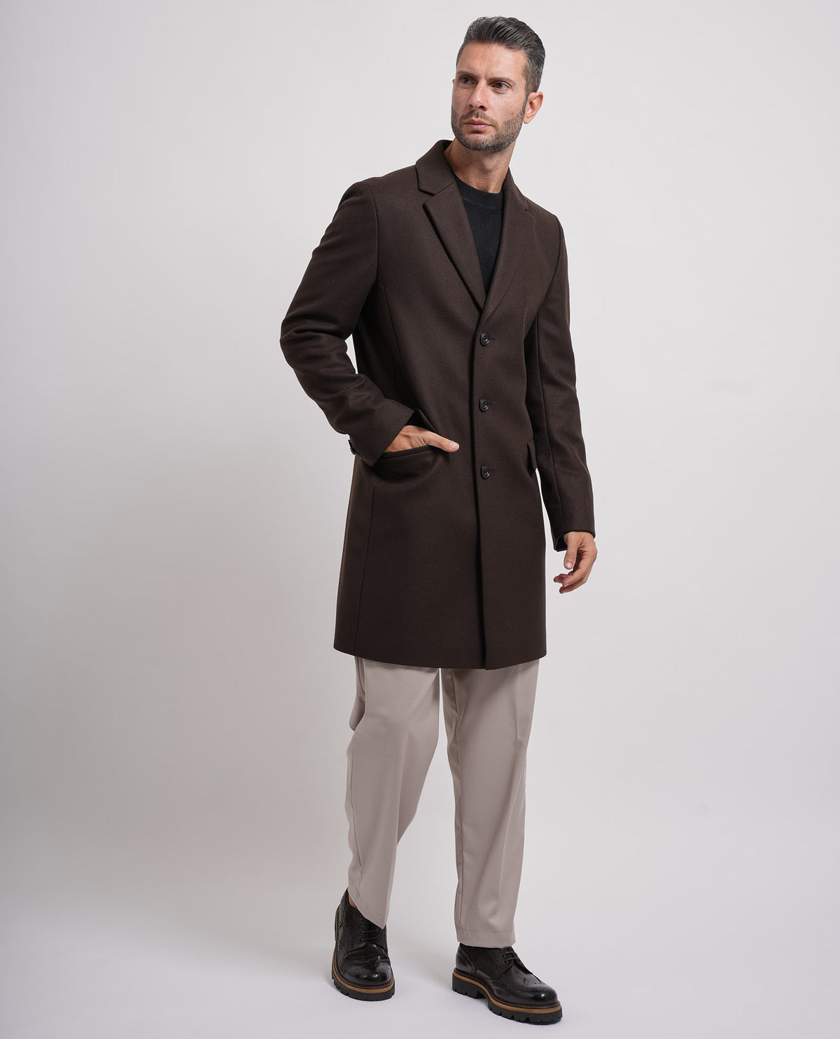 Cappotto lungo uomo Hugo in lana 