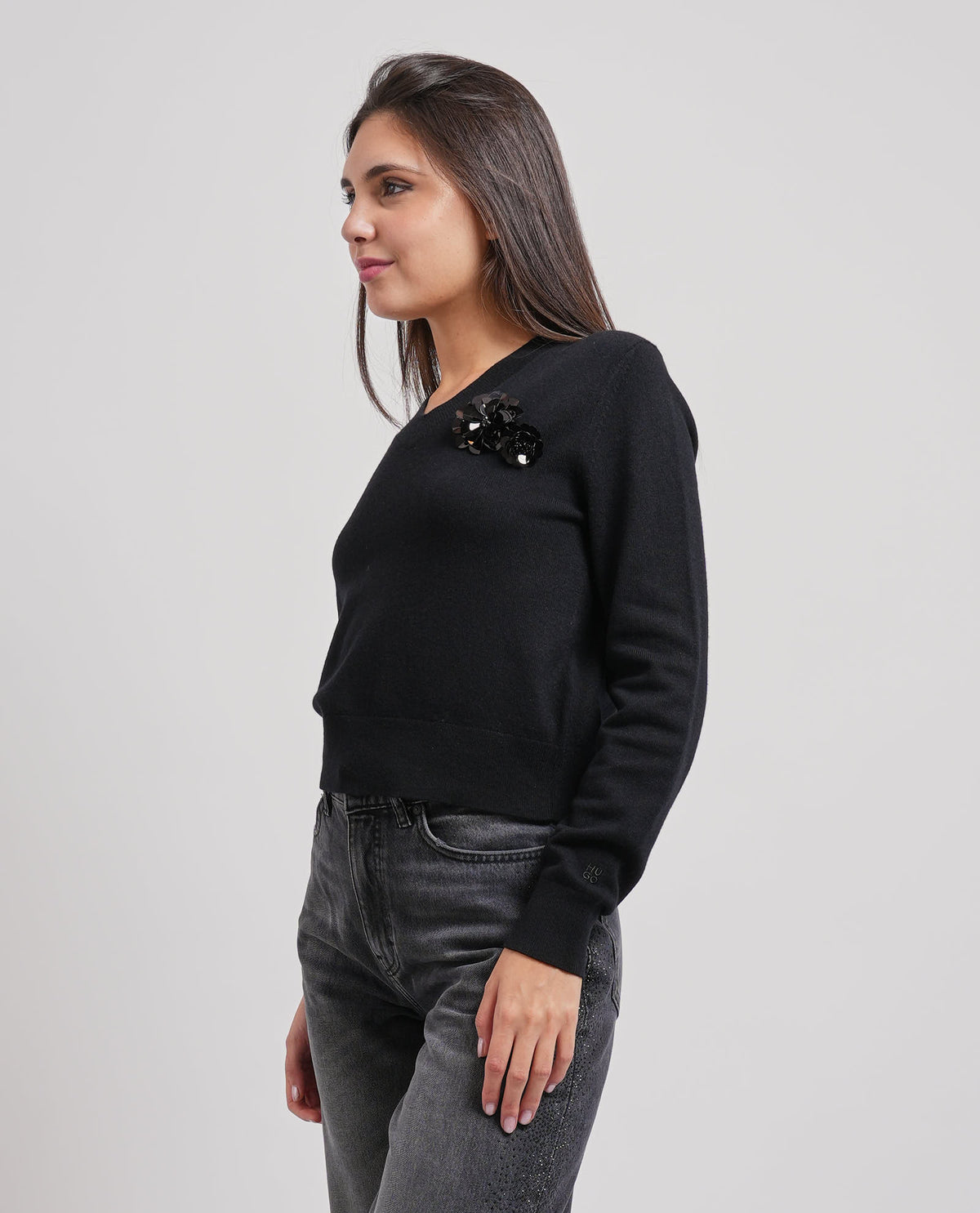 Maglione donna Hugo con applicazione 