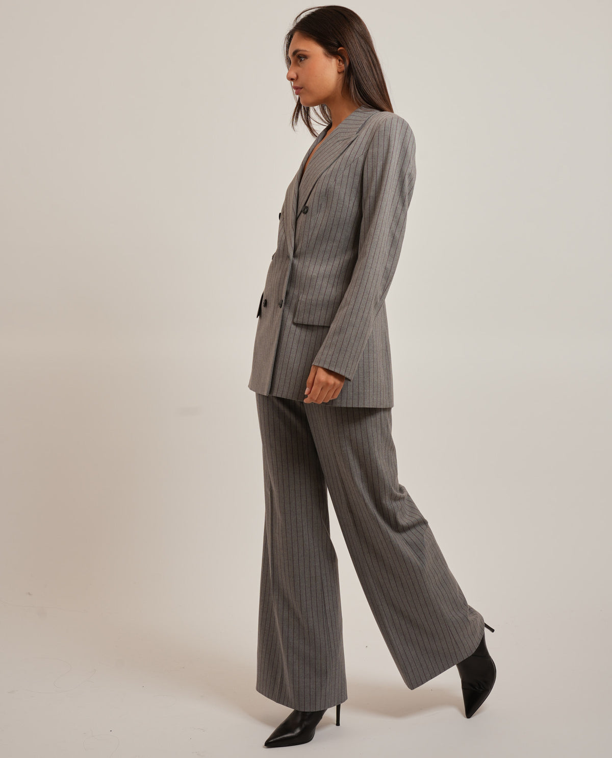 Pantaloni donna Hugo regular fit gessati 