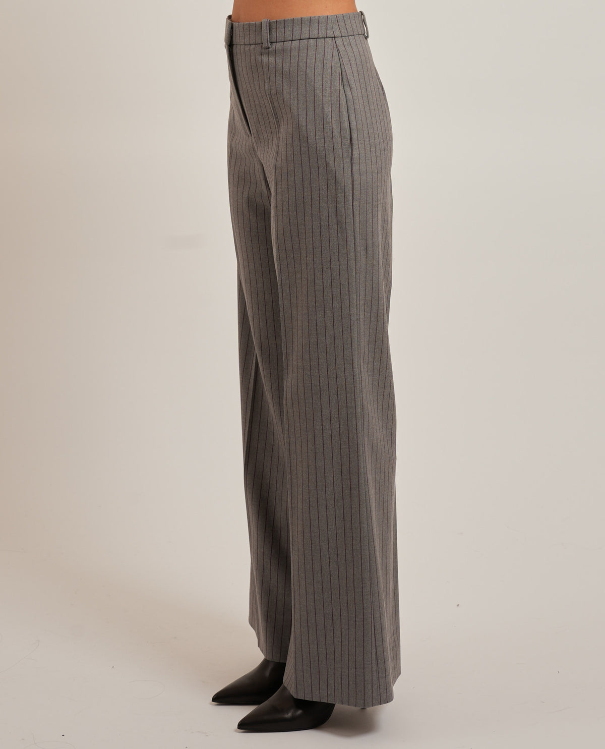 Pantaloni donna Hugo regular fit gessati 