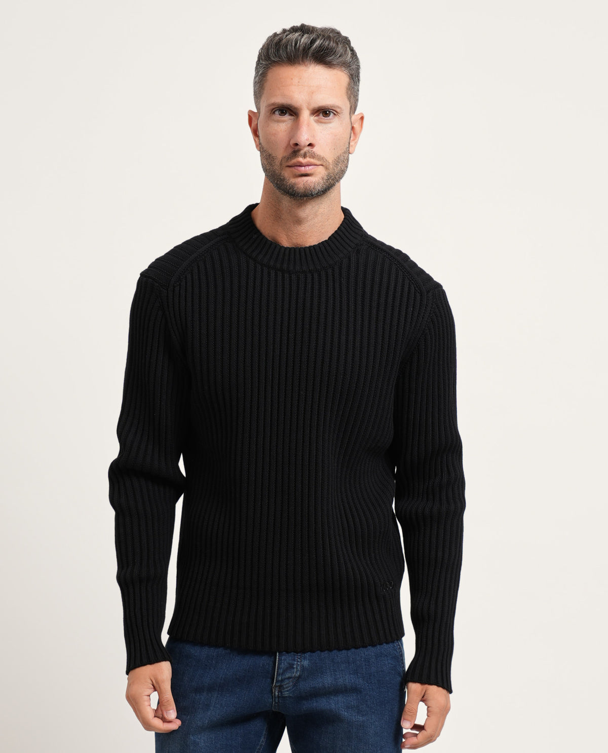 Maglione relaxed fit uomo Hugo a coste 