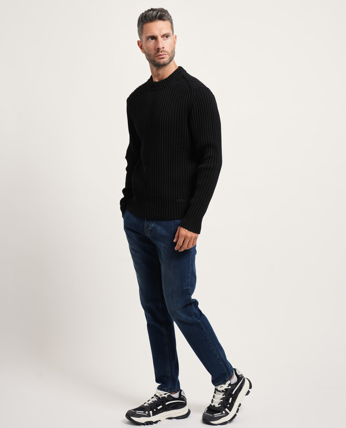 Maglione relaxed fit uomo Hugo a coste 