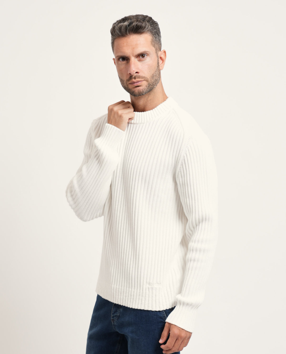 Maglione relaxed fit uomo Hugo a coste 