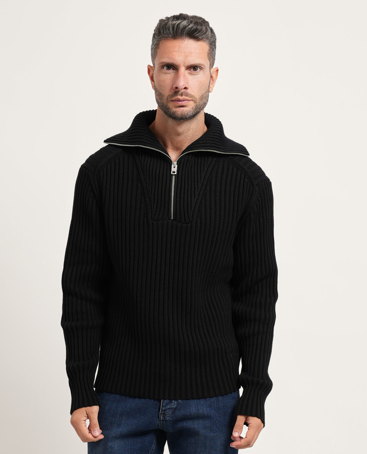 Maglione relaxed fit uomo Hugo a coste 
