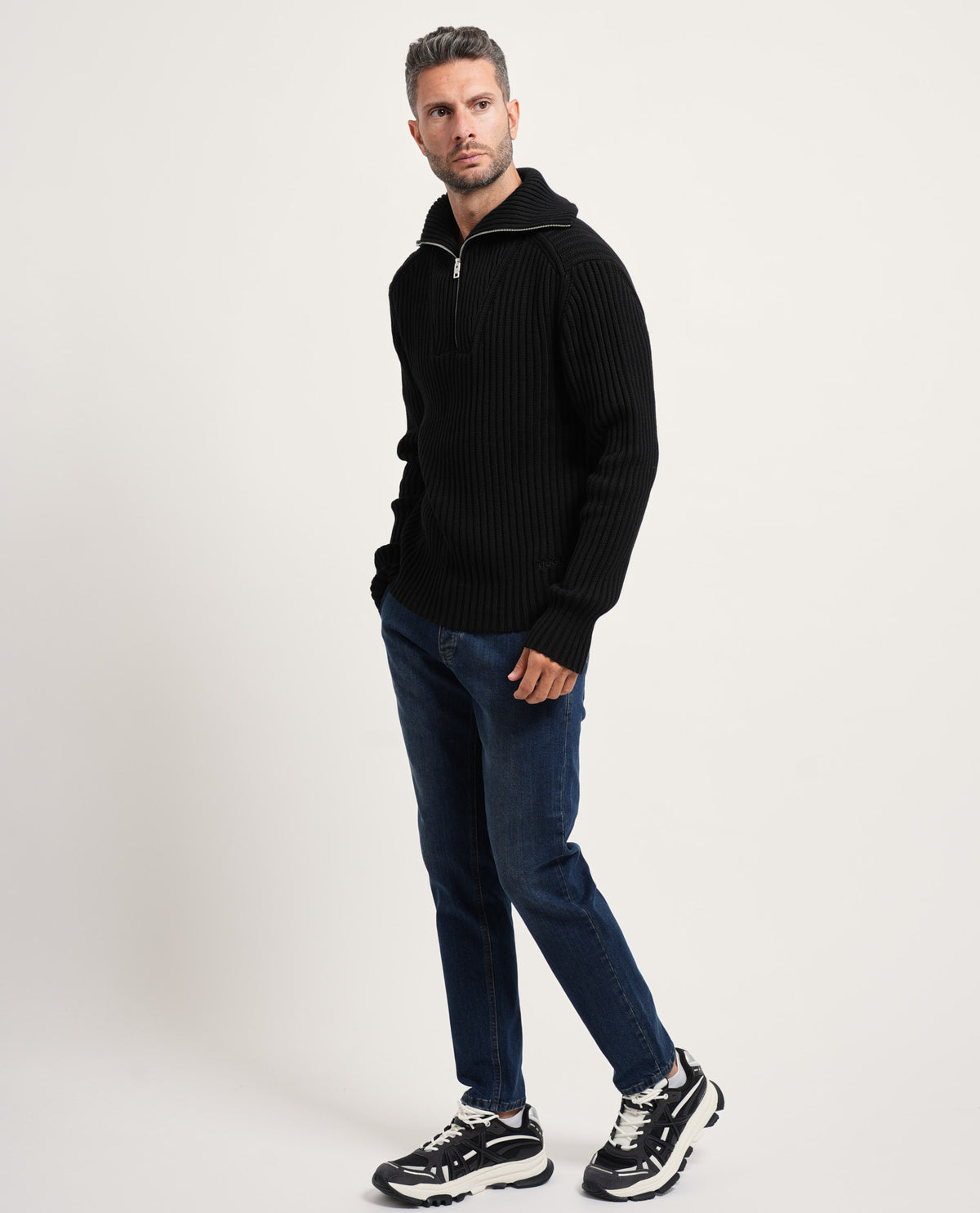 Maglione relaxed fit uomo Hugo a coste 