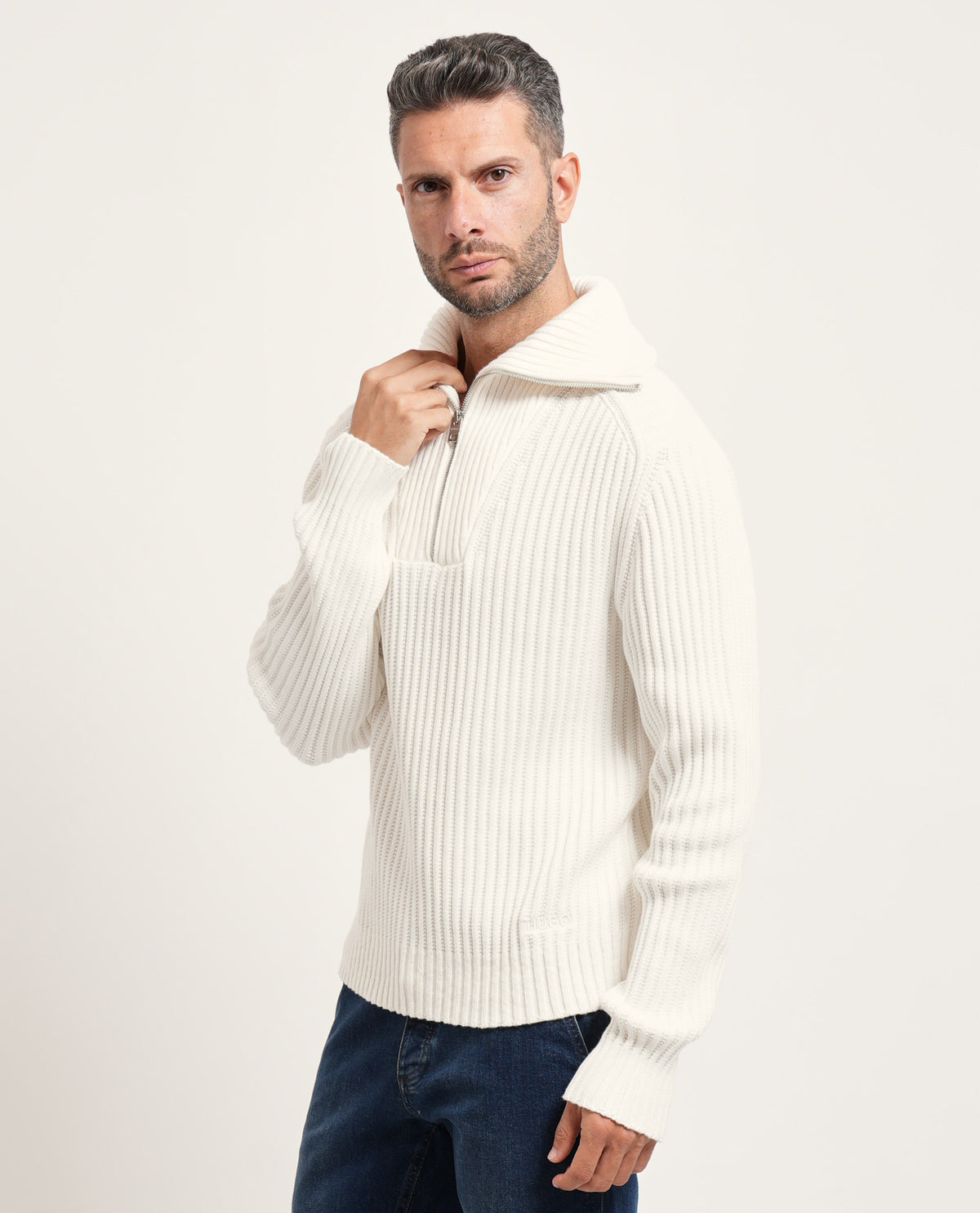 Maglione relaxed fit uomo Hugo a coste 