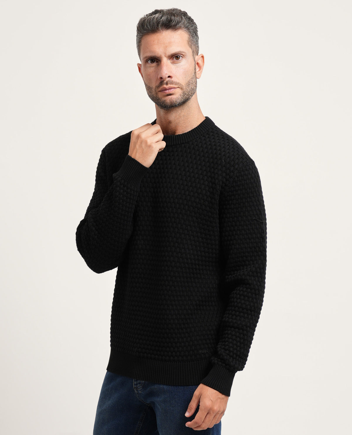 Maglione uomo Hugo con trama all-over 