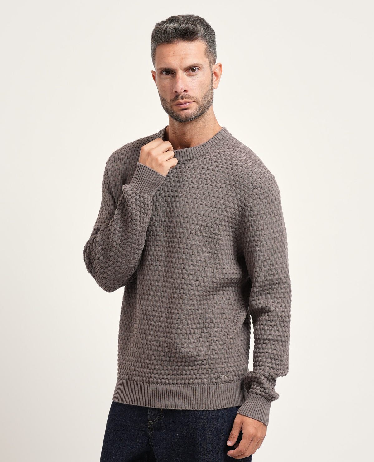 Maglione uomo Hugo con trama all-over 