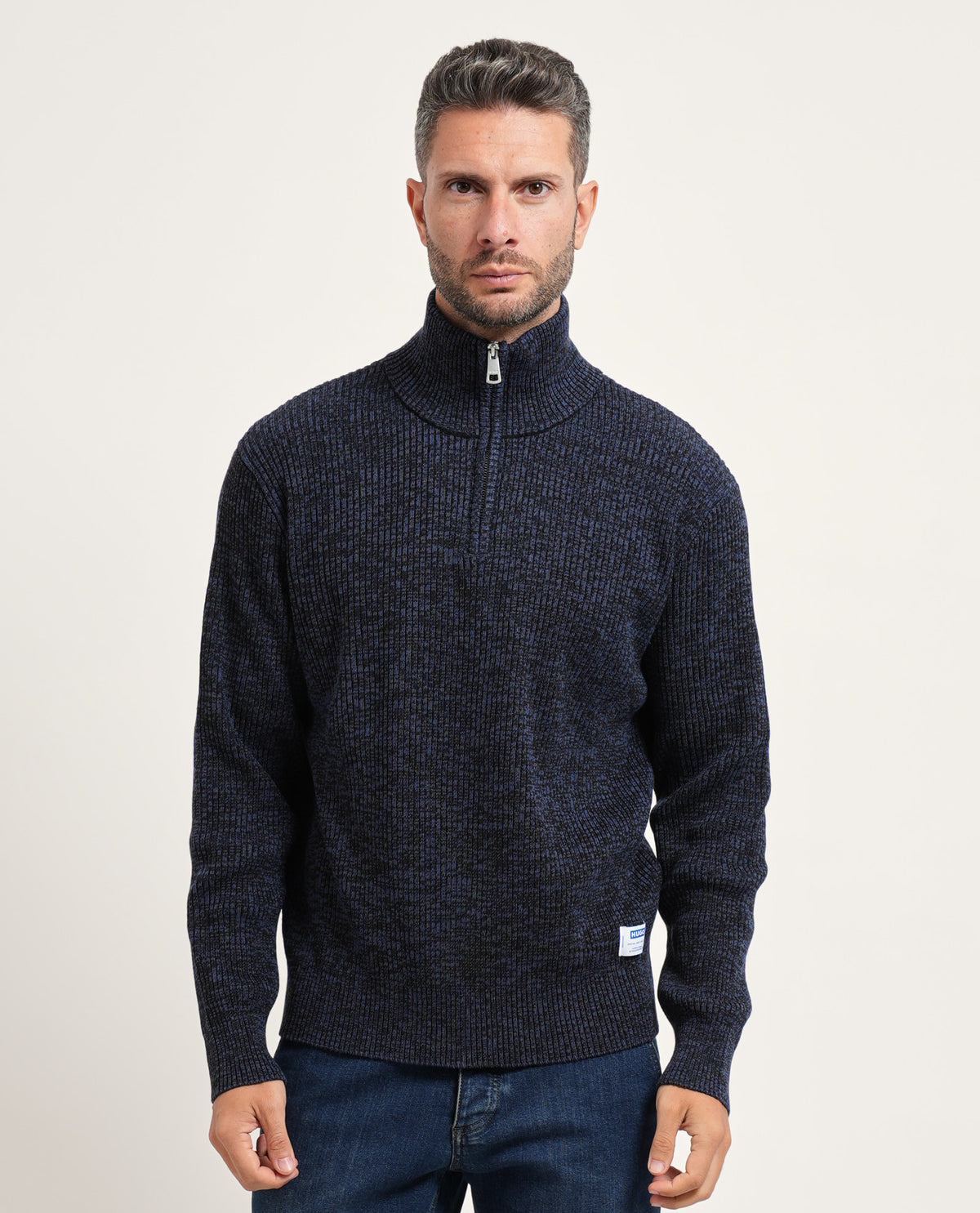 Maglione a collo alto con zip Hugo uomo 