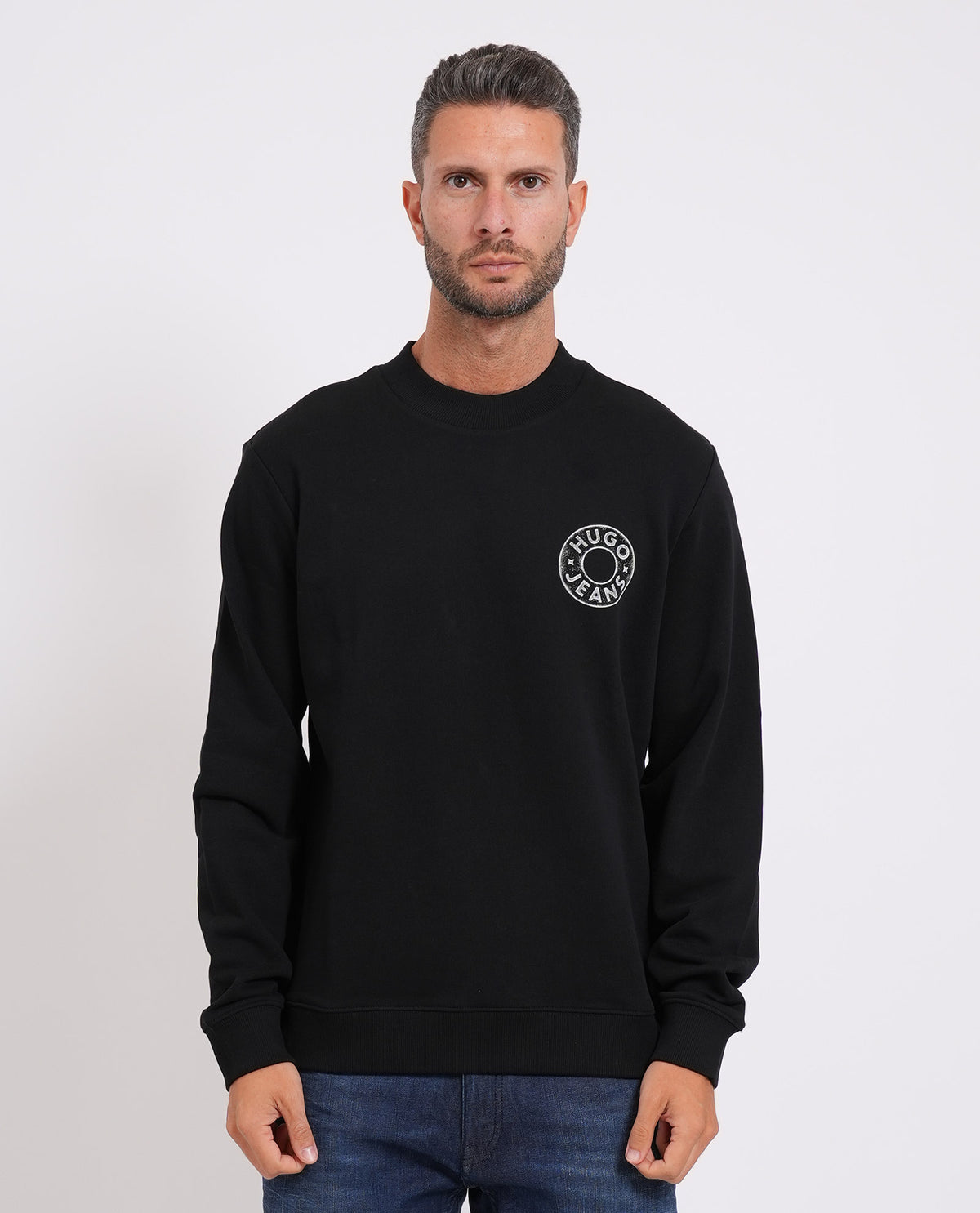 Felpa uomo Hugo con logo circolare 