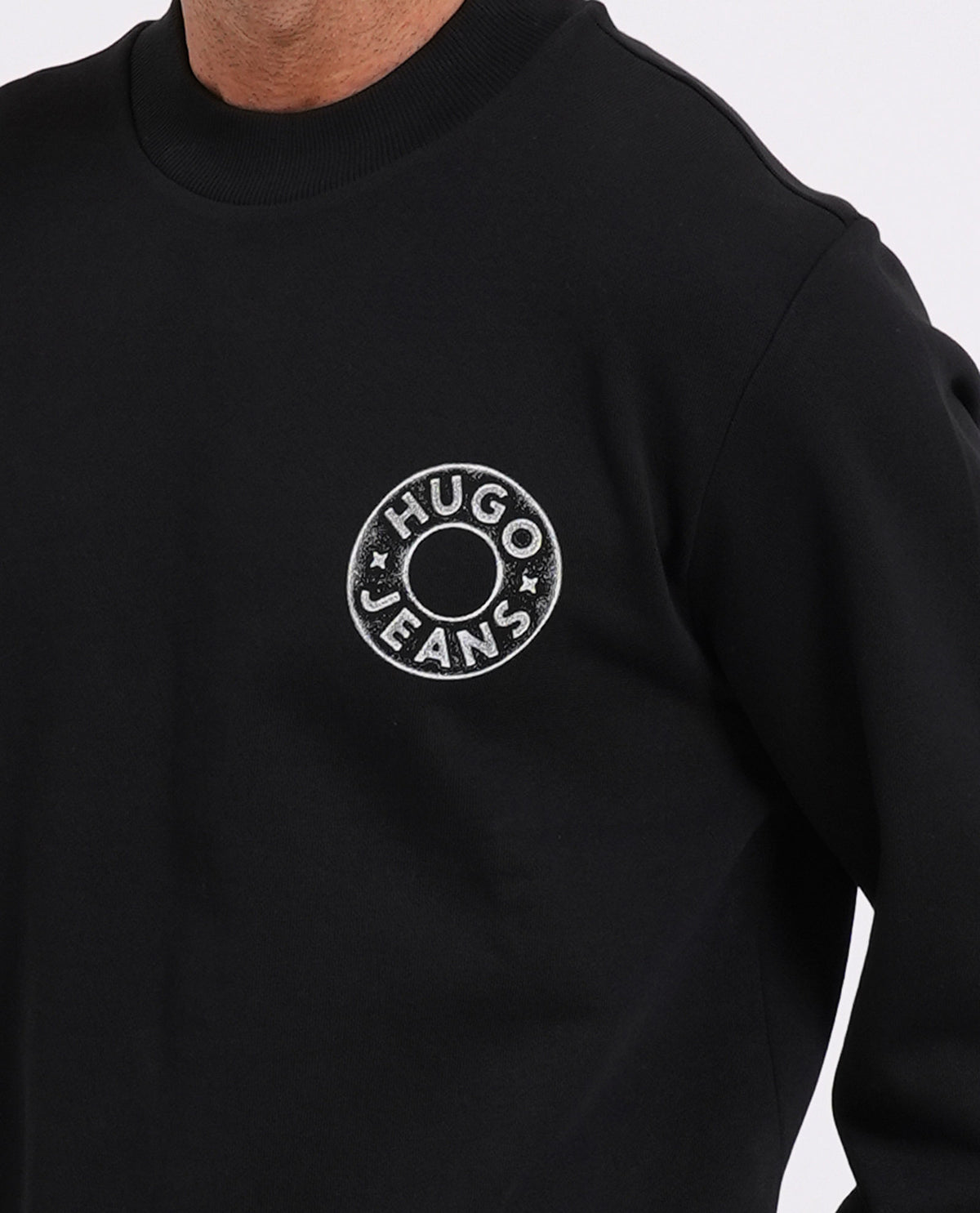 Felpa uomo Hugo con logo circolare 
