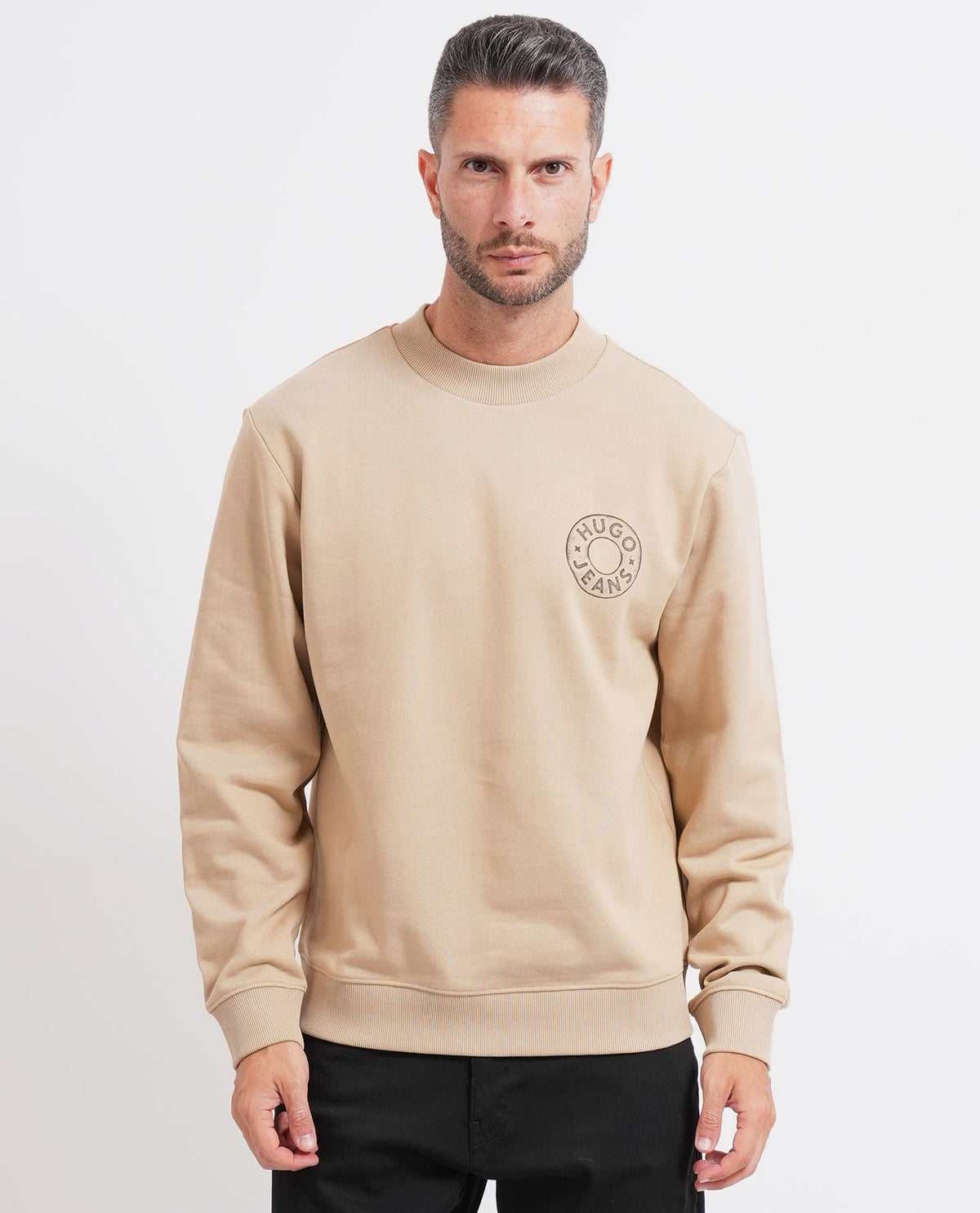 Felpa uomo Hugo con logo circolare 
