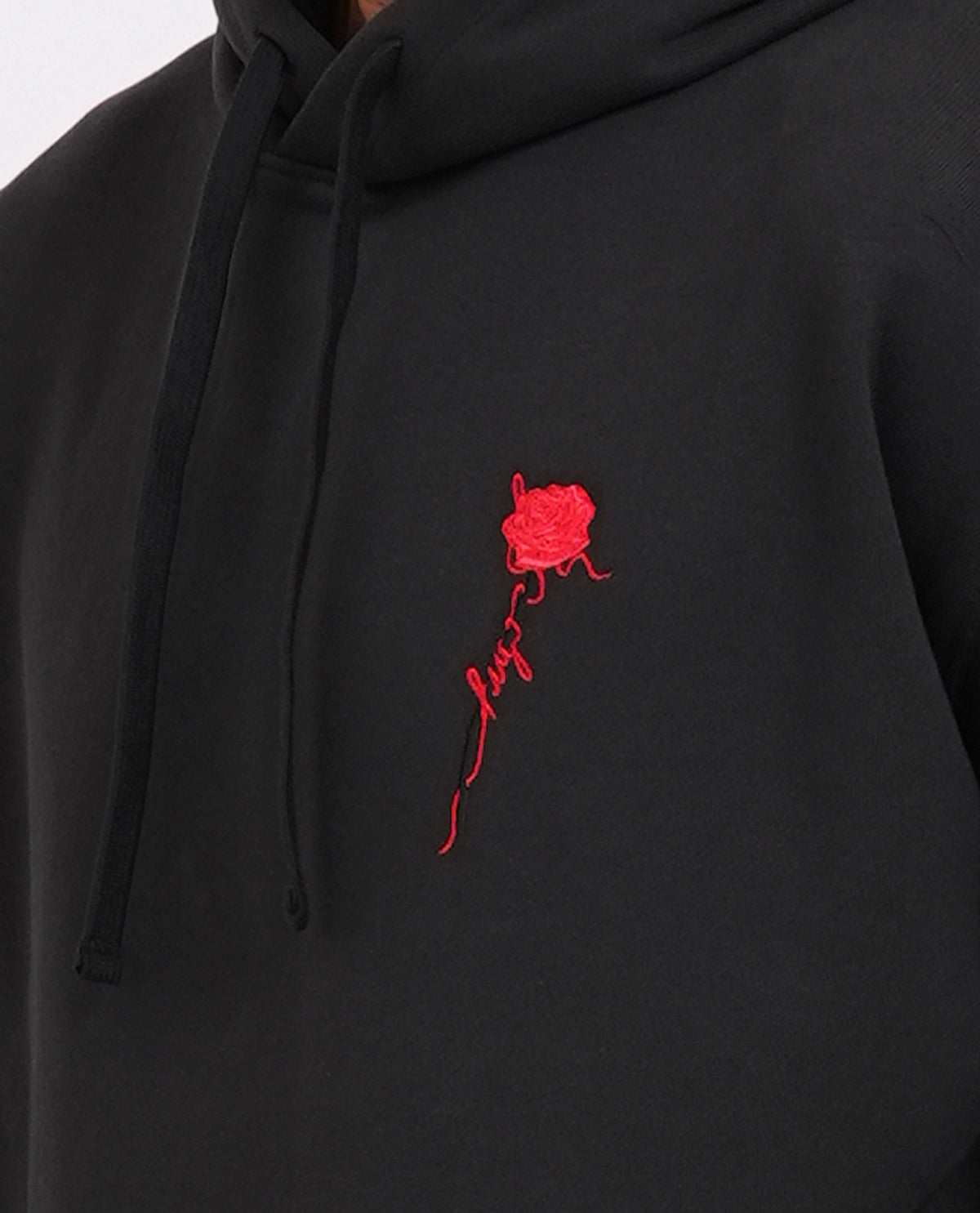Felpa uomo di Hugo con rosa in petto 
