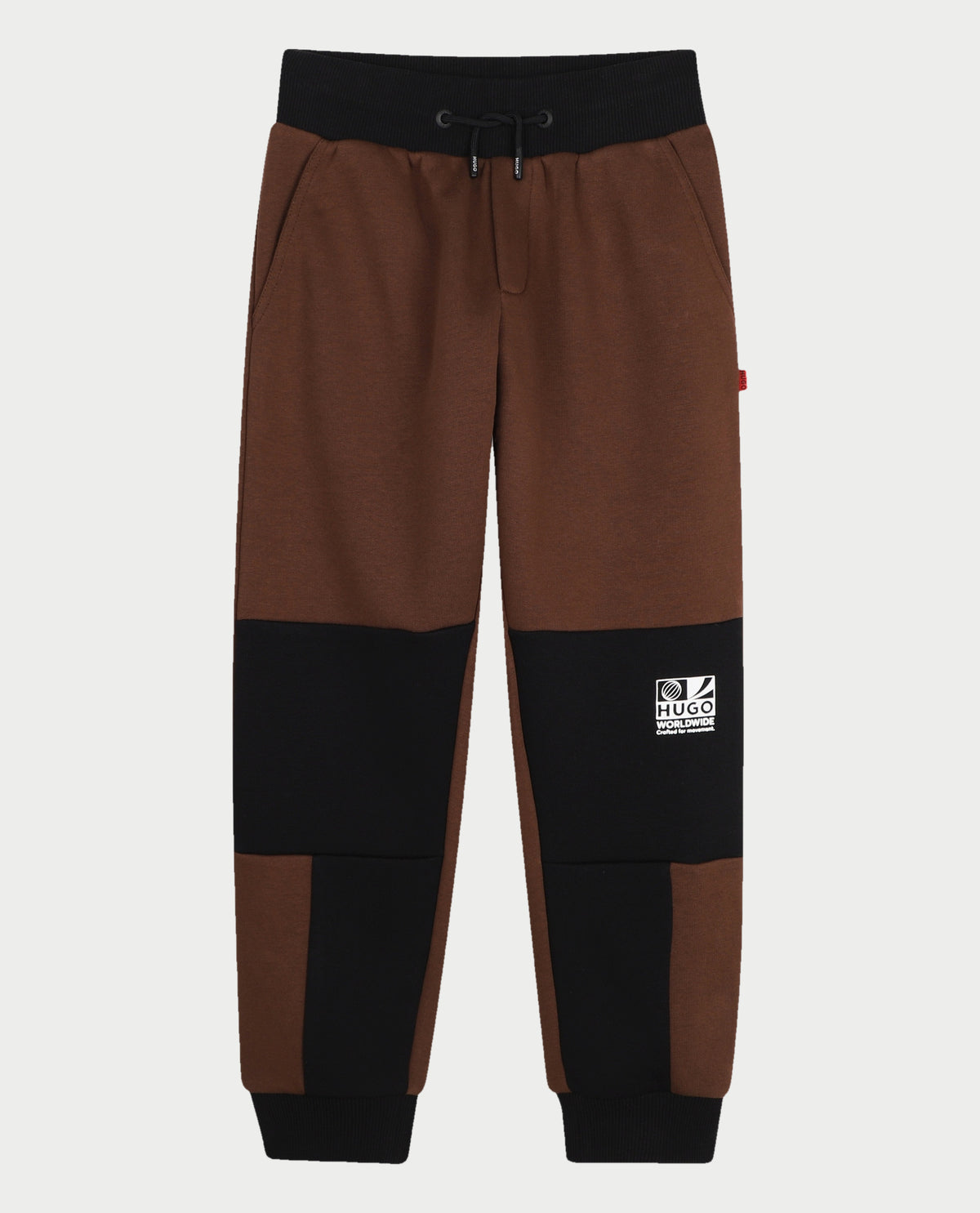 Pantaloni bambino Hugo jogger in morbido tessuto felpato 