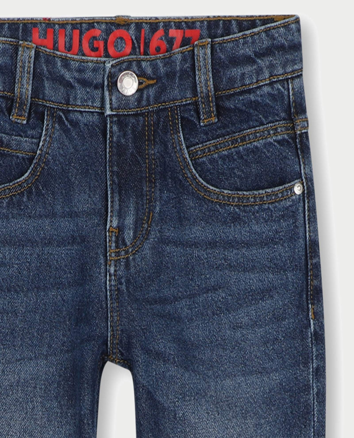Pantaloni in denim Hugo bambino pietra doppia 