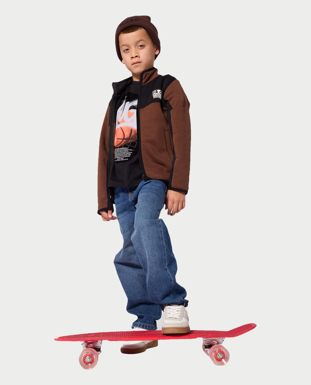 Cardigan sportivo Hugo bambino in felpa spazzolata 