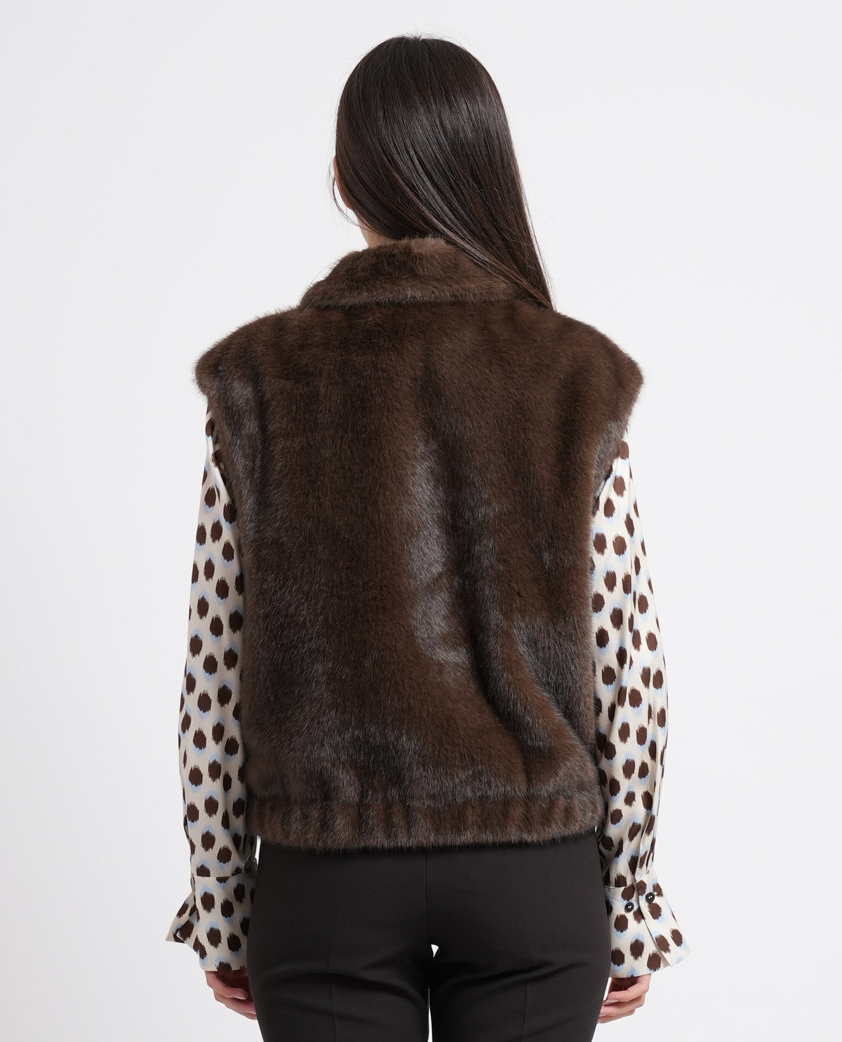 Cappotto a gilet donna iBlues in tessuto fluffy 
