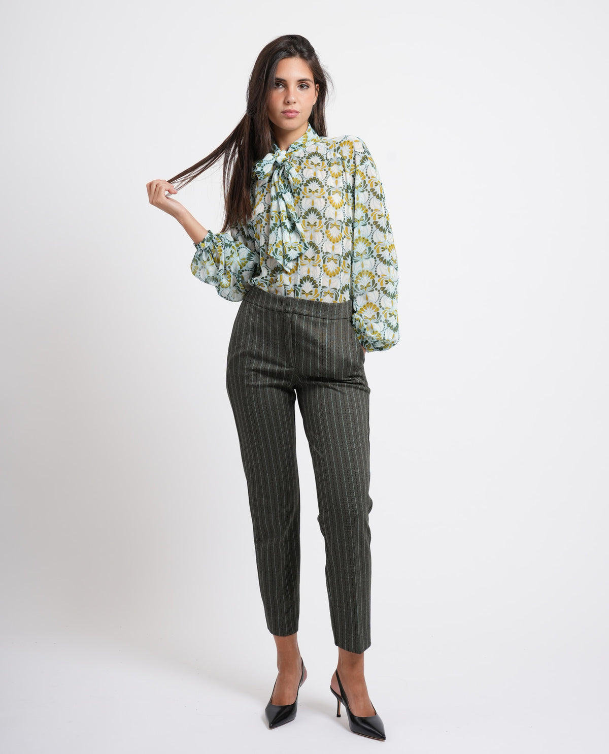 Pantaloni donna iBlues in jersey jacquard stretch 