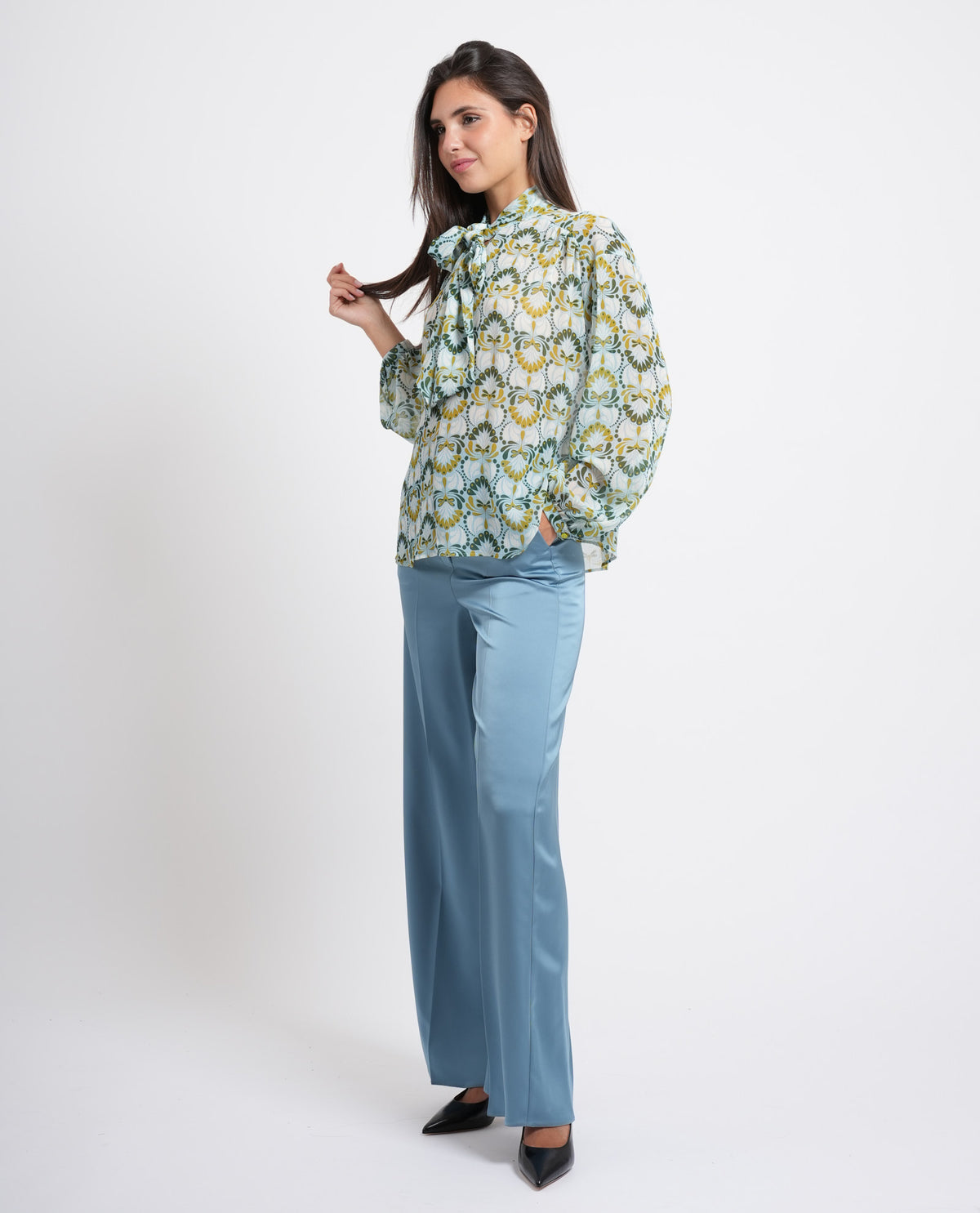 Blusa donna iBlues a fantasia con fiocco 