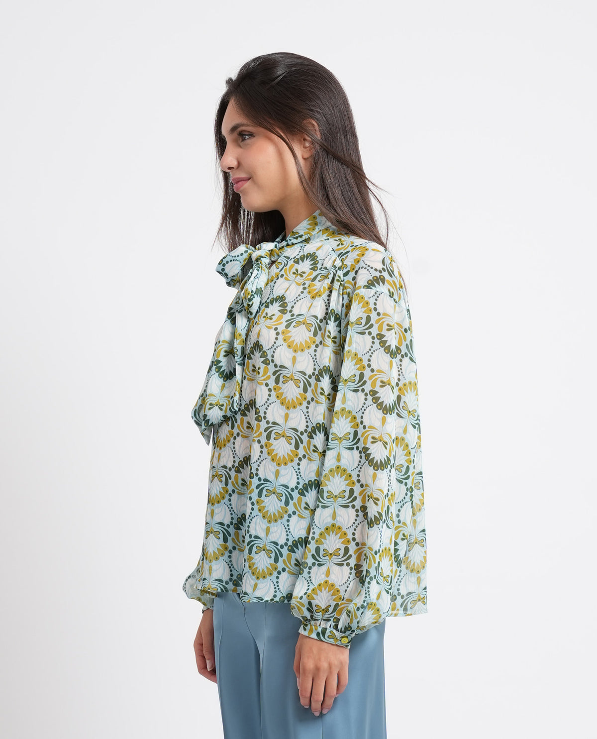 Blusa donna iBlues a fantasia con fiocco 