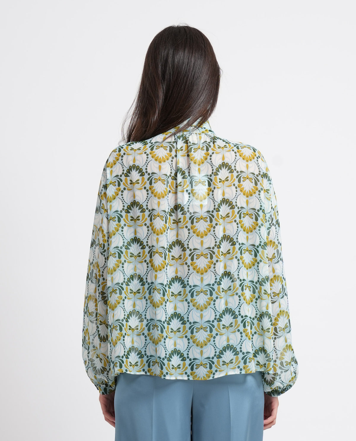 Blusa donna iBlues a fantasia con fiocco 