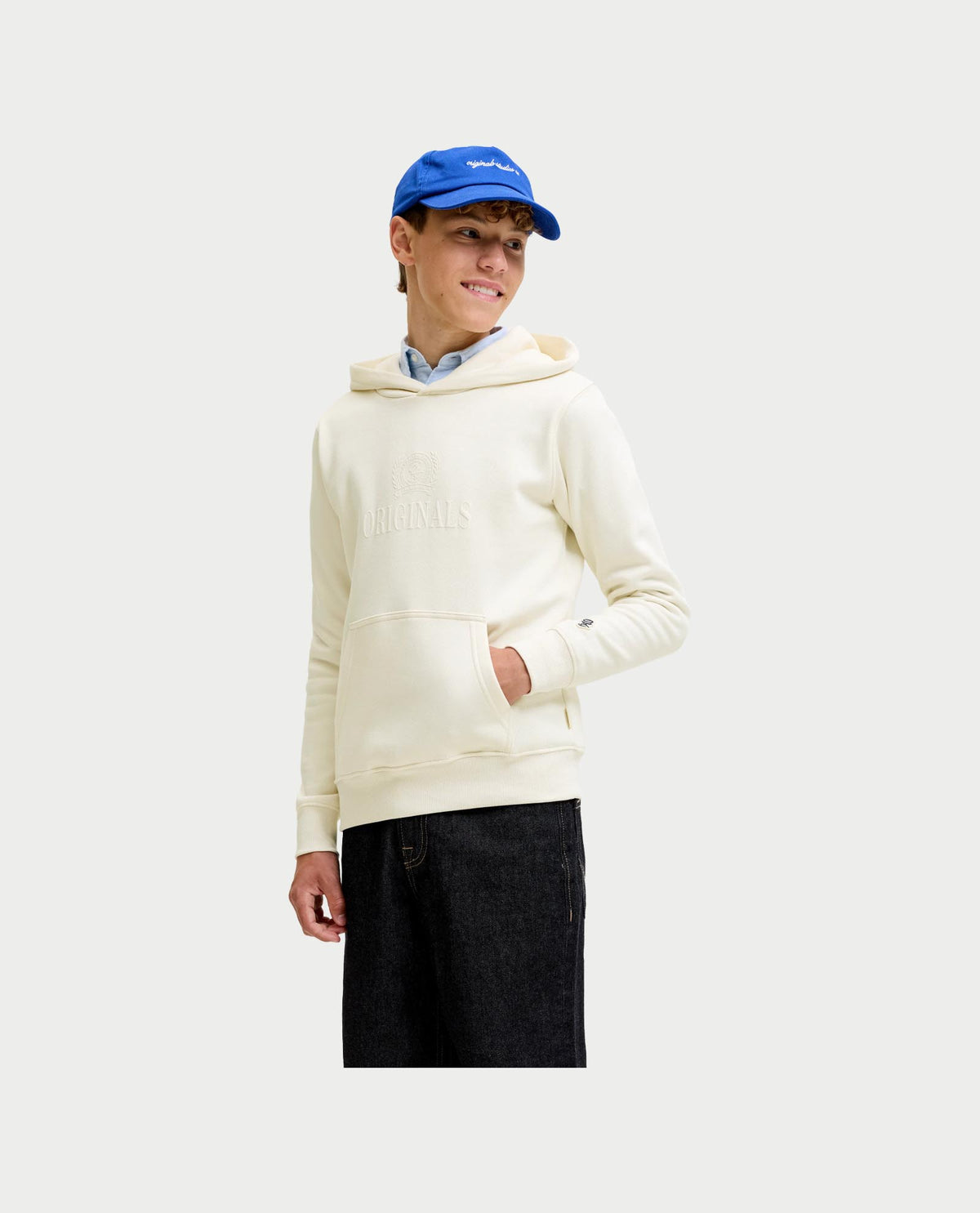 Felpa Jack&Jones bambino con cappuccio e ricamo 