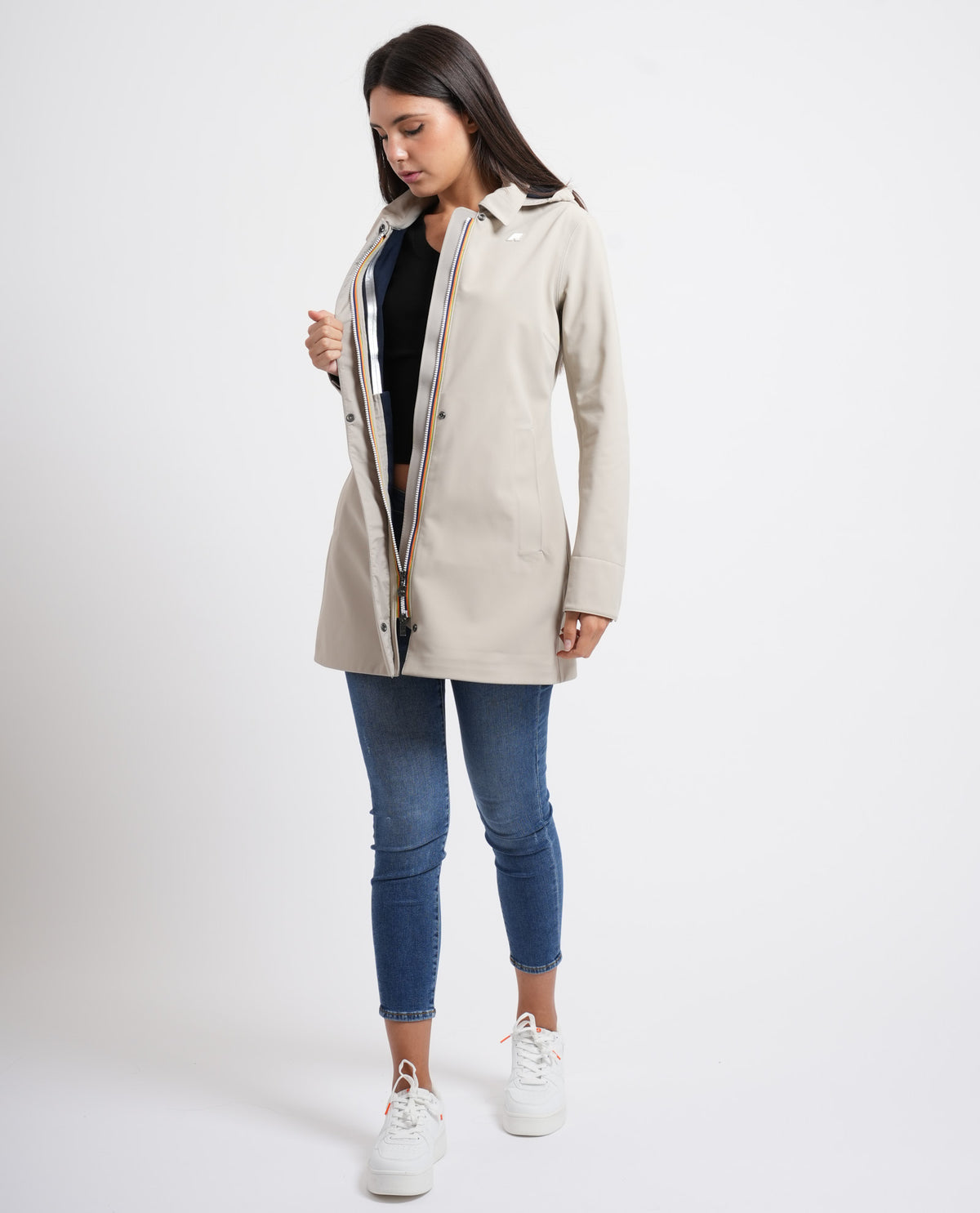 Giacca lunga donna Mathy di K-way con cappuccio 