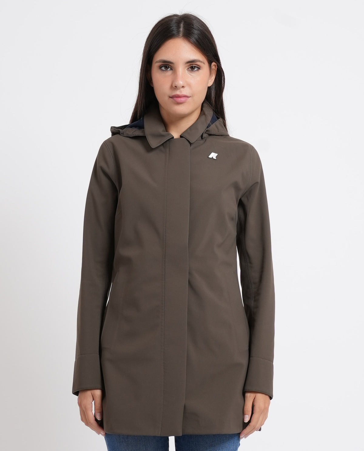 Giacca lunga donna Mathy di K-way con cappuccio 