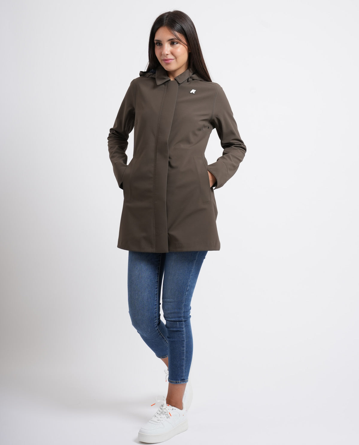 Giacca lunga donna Mathy di K-way con cappuccio 