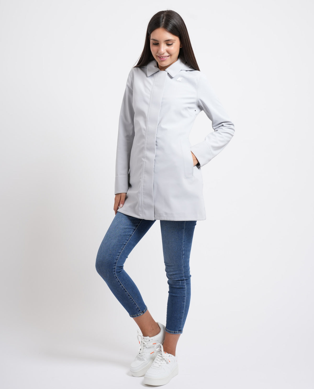 Giacca lunga donna Mathy di K-way con cappuccio 