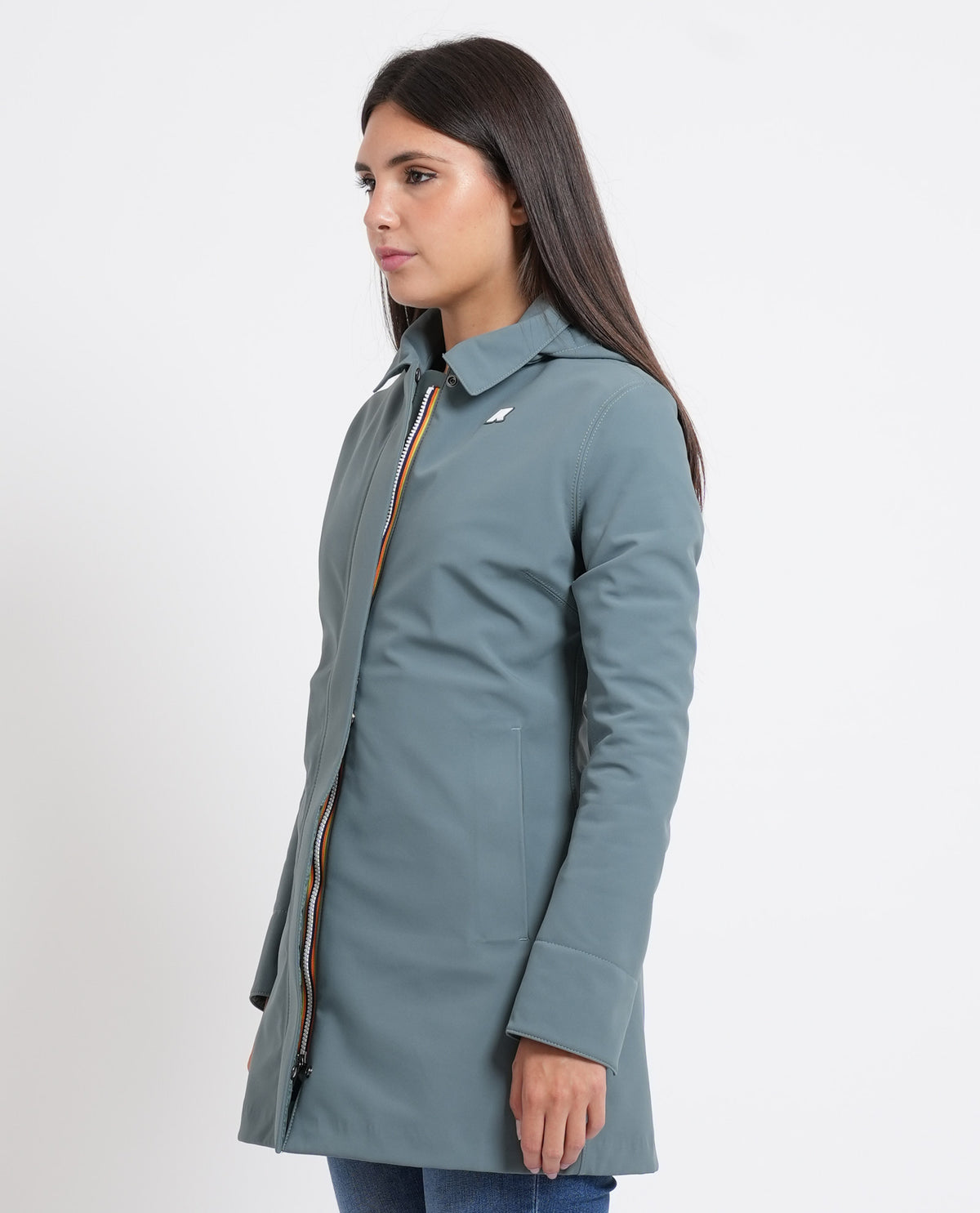 Giacca lunga donna Mathy di K-way con cappuccio 