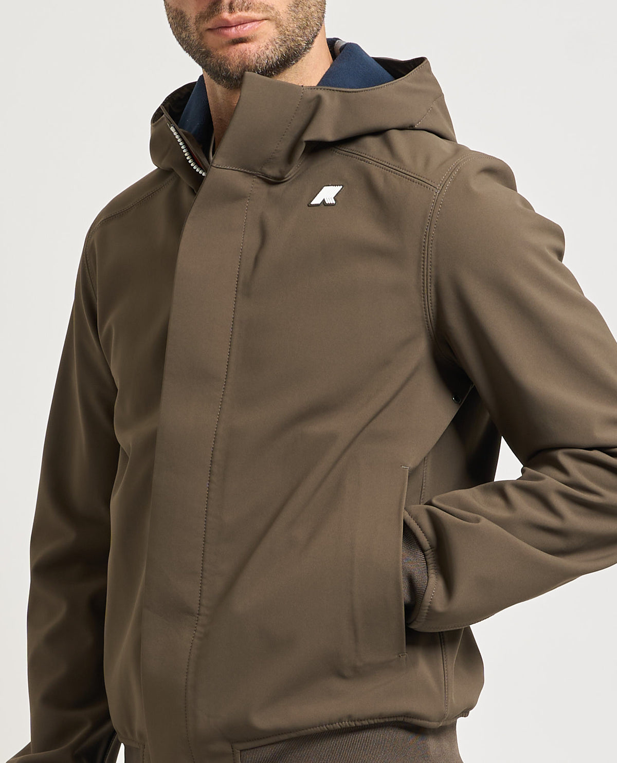 Giacca uomo Joachim Bonded di K-way con cappuccio 