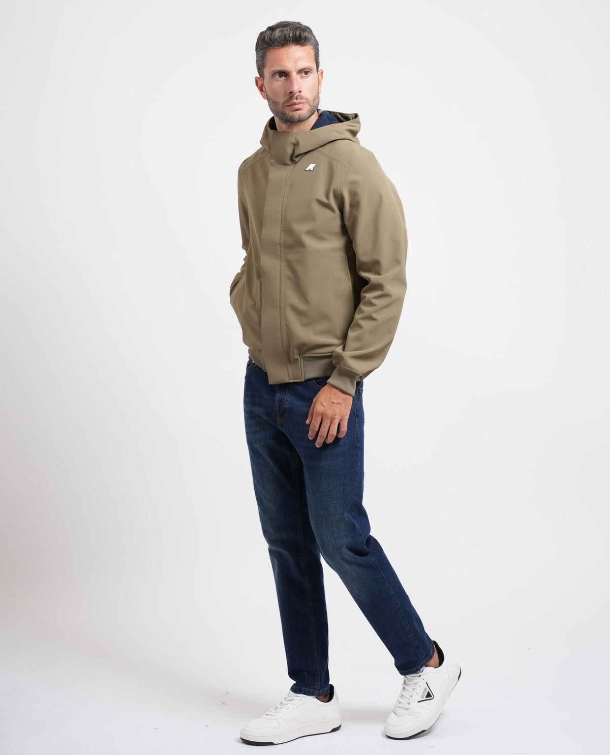 Giacca uomo Joachim Bonded di K-way con cappuccio 