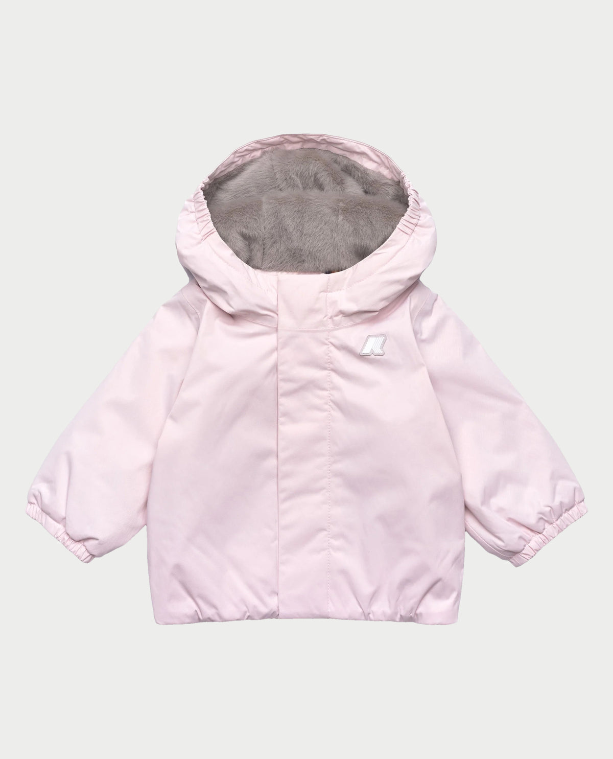 Giacca bambina K-way in morbido twill castoro 