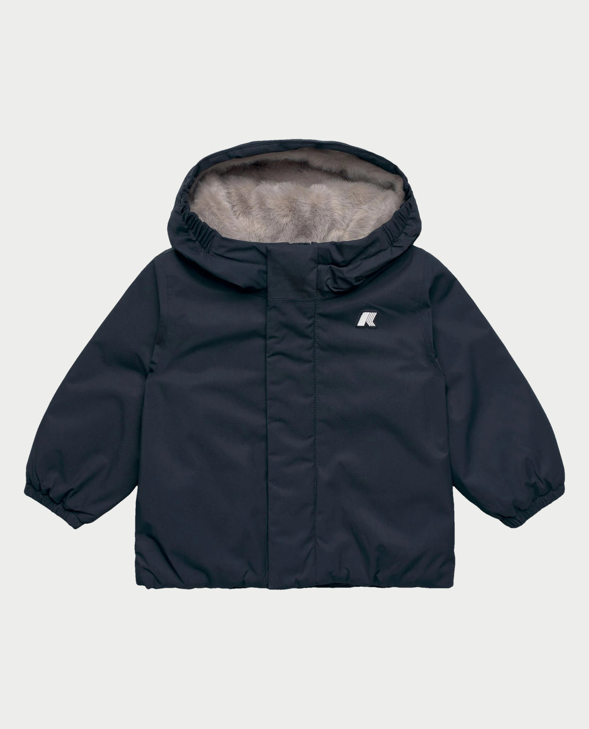 Giacca bambina K-way in morbido twill castoro 
